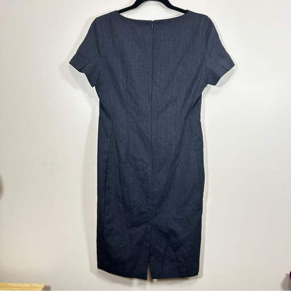 BROOK TAVERNER CORINTHIA V NECK DRESS WOOL BLEND CHARCOAL - Picture 5 of 10